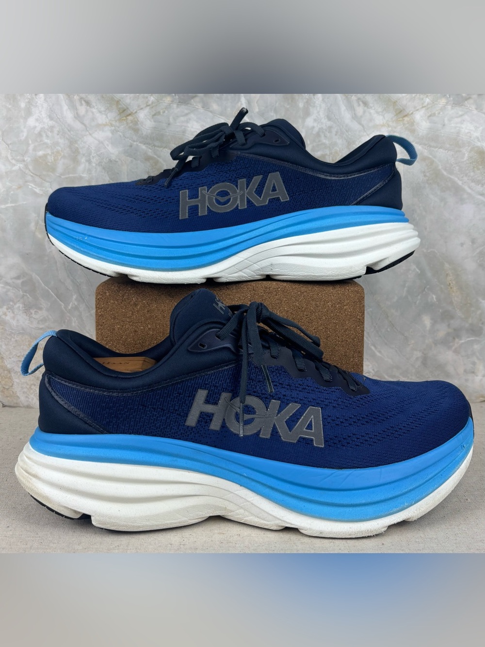 Hoka One One Navy and Light Blue Men's Running Shoes